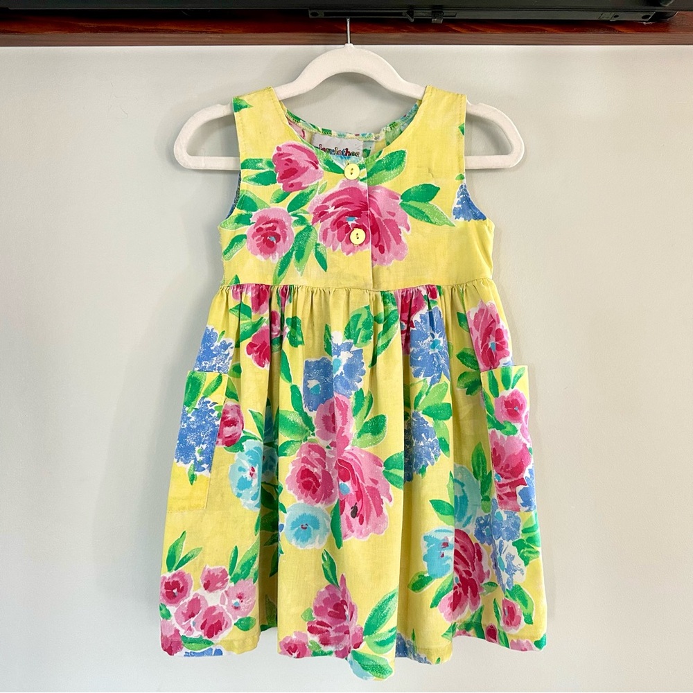 Vintage 80s Playclothes Floral Toddler Dress | USA Made | Size 4 | AS IS